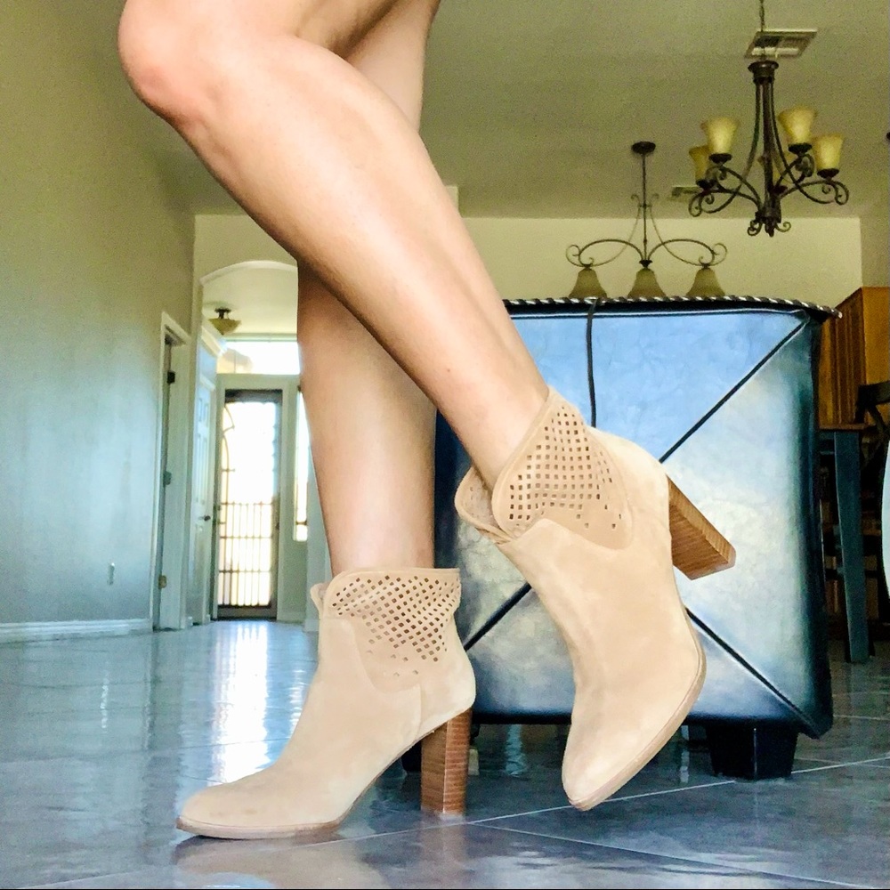 Diane von Furstenberg Tan Suede Jaen Booties | 7.5